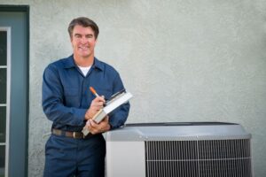 Tech answering heat pump questions